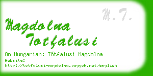 magdolna totfalusi business card